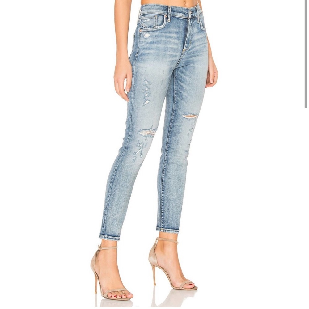 Agolde Sophie Crop in Outsider High Rise Jeans Size 25 Distressed Skinny Denim - Picture 3 of 15